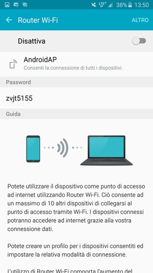 Seleziona
il tasto Menu o seleziona ALTRO