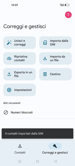 I tuoi contatti verranno salvati sul tuo account Google, e salvati sul tuo telefono la prossima volta che Google sarà sincronizzato.