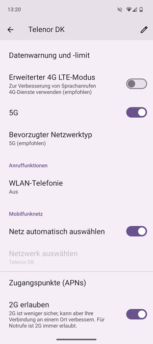 Scrollen Sie und wählen Sie Zugangspunkte (APNs)
