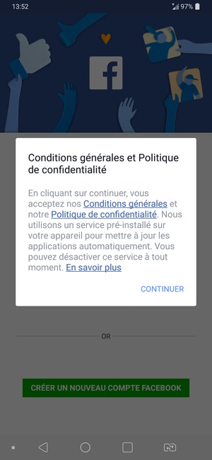 Sélectionnez CONTINUER