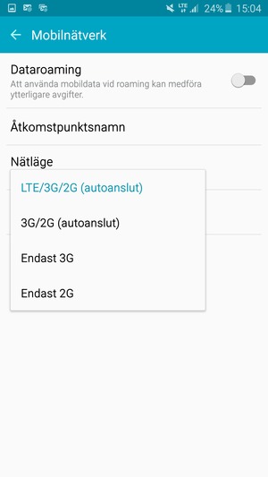 Tryck på ditt föredragna alternativ