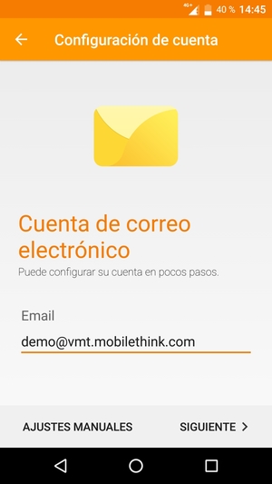 Introduzca su Dirección de correo electrónico y seleccione SIGUIENTE