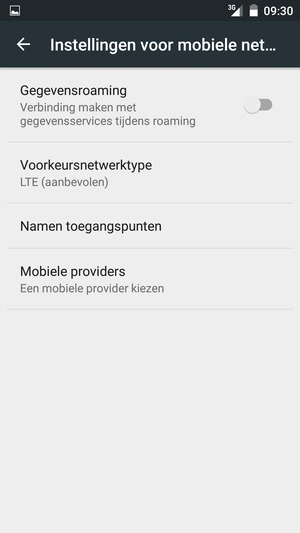 Selecteer Voorkeursnetwerktype