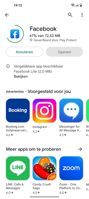 Wacht tot het installatieproces beëindigd is