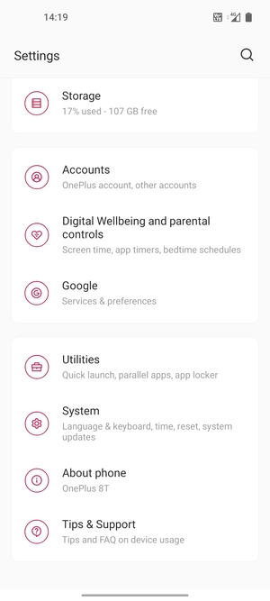 Scroll to and select System