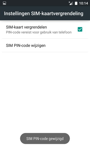 Uw SIM PIN-code is gewijzigd