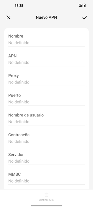 Introduzca la información de Internet