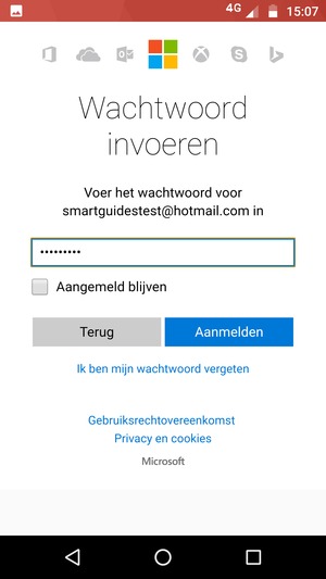 Voer uw wachtwoord in en selecteer Aanmelden