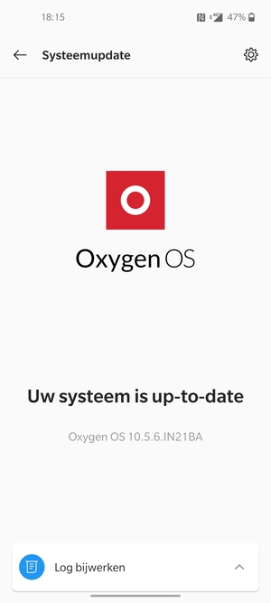 Als uw telefoon up-to-date is, zult u het volgende scherm zien
