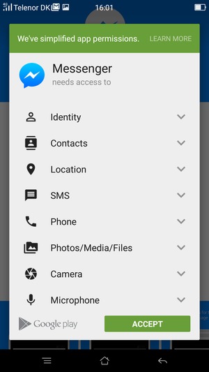 Select ACCEPT