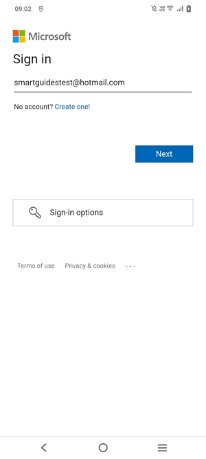 Enter your Email address and select Next