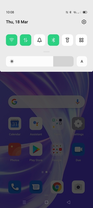 Slide down the top menu again