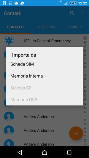 Seleziona Scheda SIM