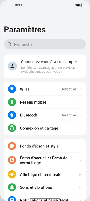 Sélectionnez Réseau mobile