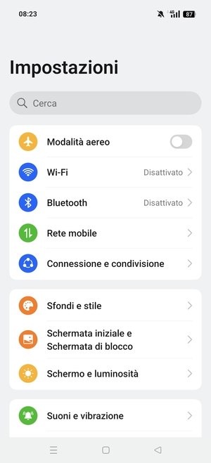 Seleziona Rete mobile