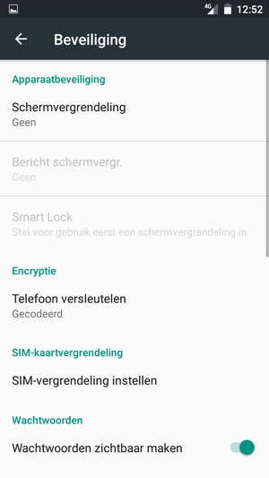Selecteer SIM-vergrendeling instellen
