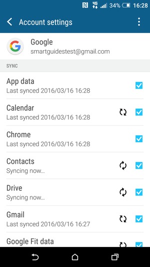 Your contacts from Google will now be synced to your smartphone.