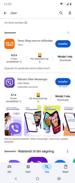 Vælg appen