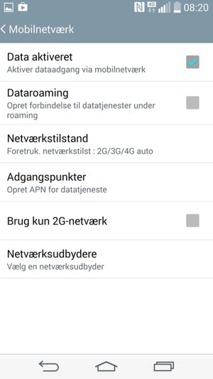 For at skifte netværk, hvis der opstår netværksproblemer, vælg Netværksudbydere