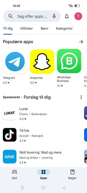 Vælg søgefeltet