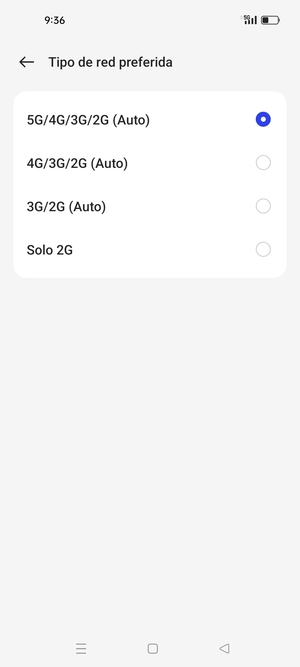 Seleccione la opción deseada