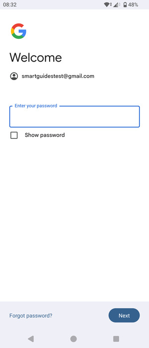 Enter your Gmail password and select Next