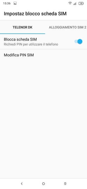Seleziona Public e Modifica PIN SIM