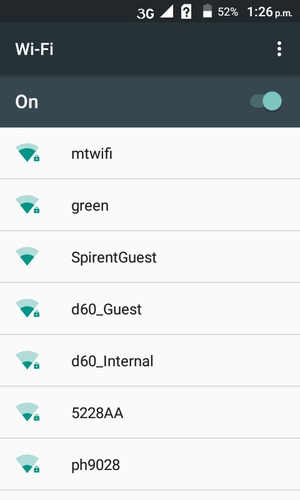 Select the wireless network you want to connect to