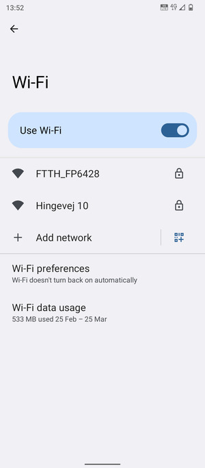 Select the wireless network you want to connect to