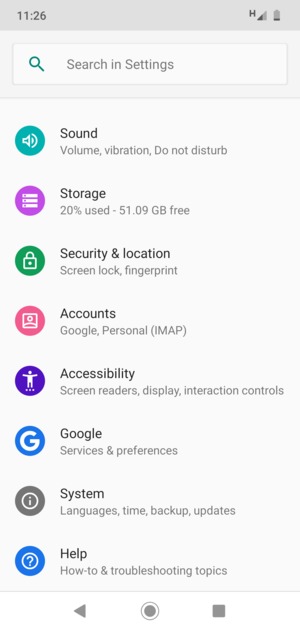 Scroll to and select System