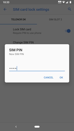Enter your New SIM PIN and select OK