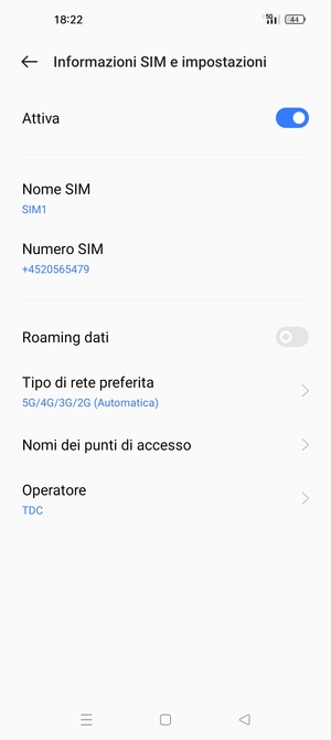 Per modificare la rete, in presenza di problemi, seleziona Operatore