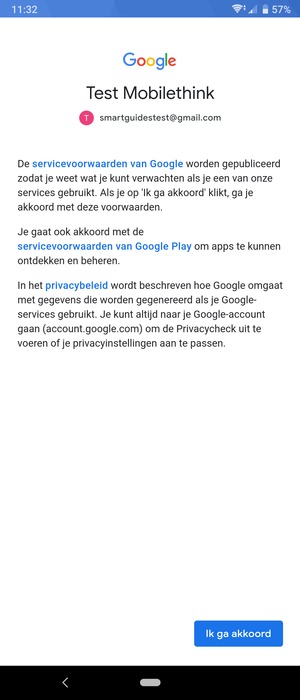 Selecteer Ik ga akkoord