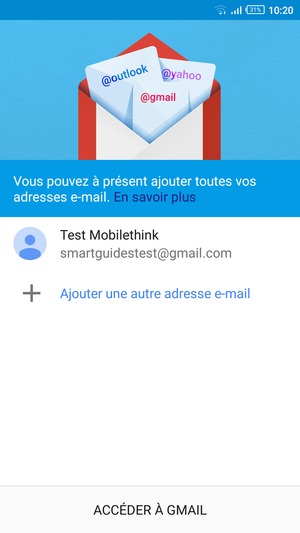 Sélectionnez ACCÉDER  À GMAIL