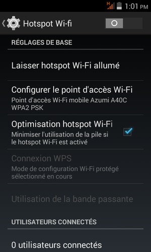 Sélectionnez Configurer le point d'accès Wi-Fi