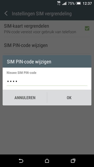 Voer uw Nieuwe SIM PIN-code in en selecteer OK