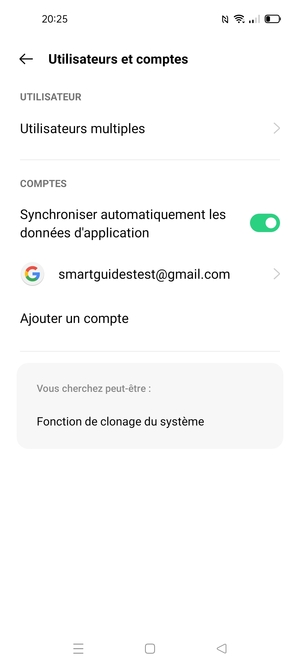 Sélectionnez votre compte Google