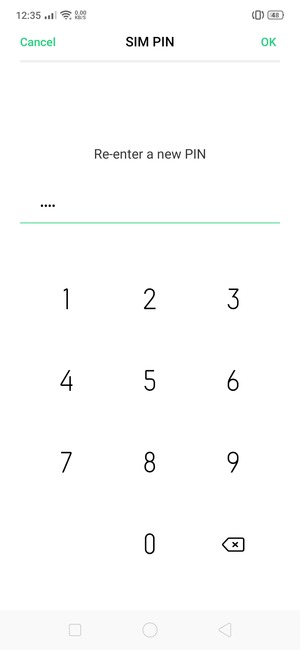 Confirm your new SIM PIN and select OK