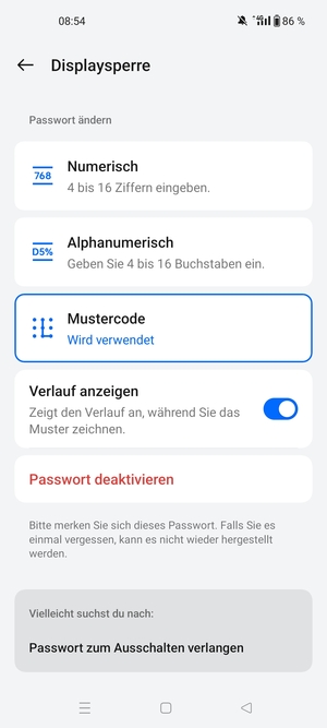 Ihr Handy ist jetzt mit einer Bildschirmsperre gesichert