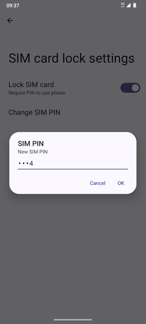 Enter your New SIM PIN and select OK