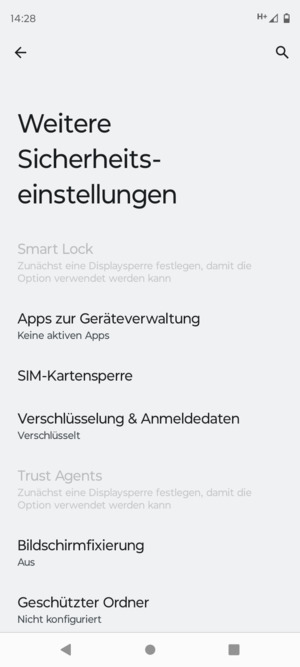 Wählen Sie SIM-Kartensperre