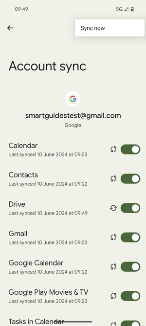 Select Sync now