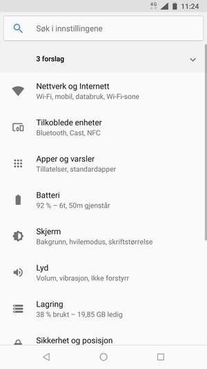 Velg Nettverk og Internett