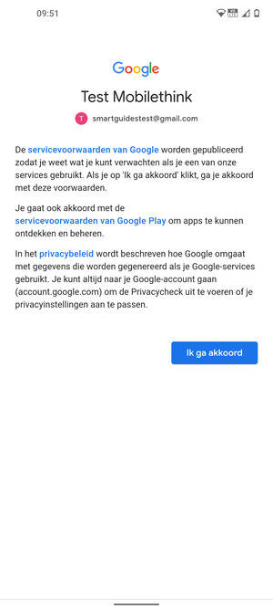 Selecteer Ik ga akkoord