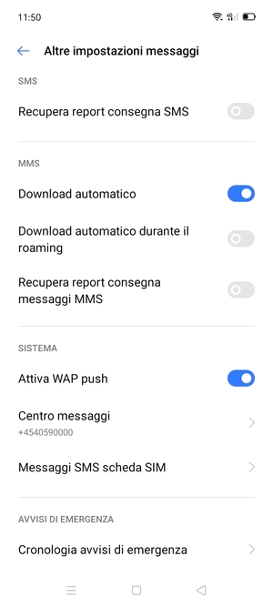 Seleziona Centro messaggi