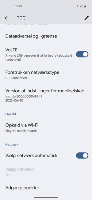 For at skifte netværk, hvis der opstår netværksproblemer, slå Vælg netværk automatisk fra
