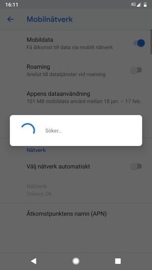 Vänta på att sökningen avslutas