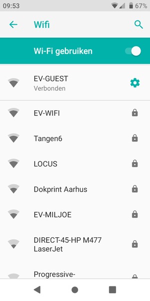 U bent nu verbonden met het WiFi-netwerk