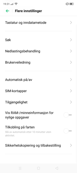Bla til og velg Sikkerhetskopiering og tilbakestilling