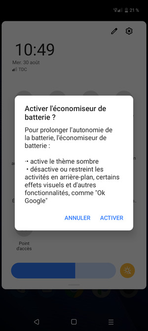 Sélectionnez ACTIVER